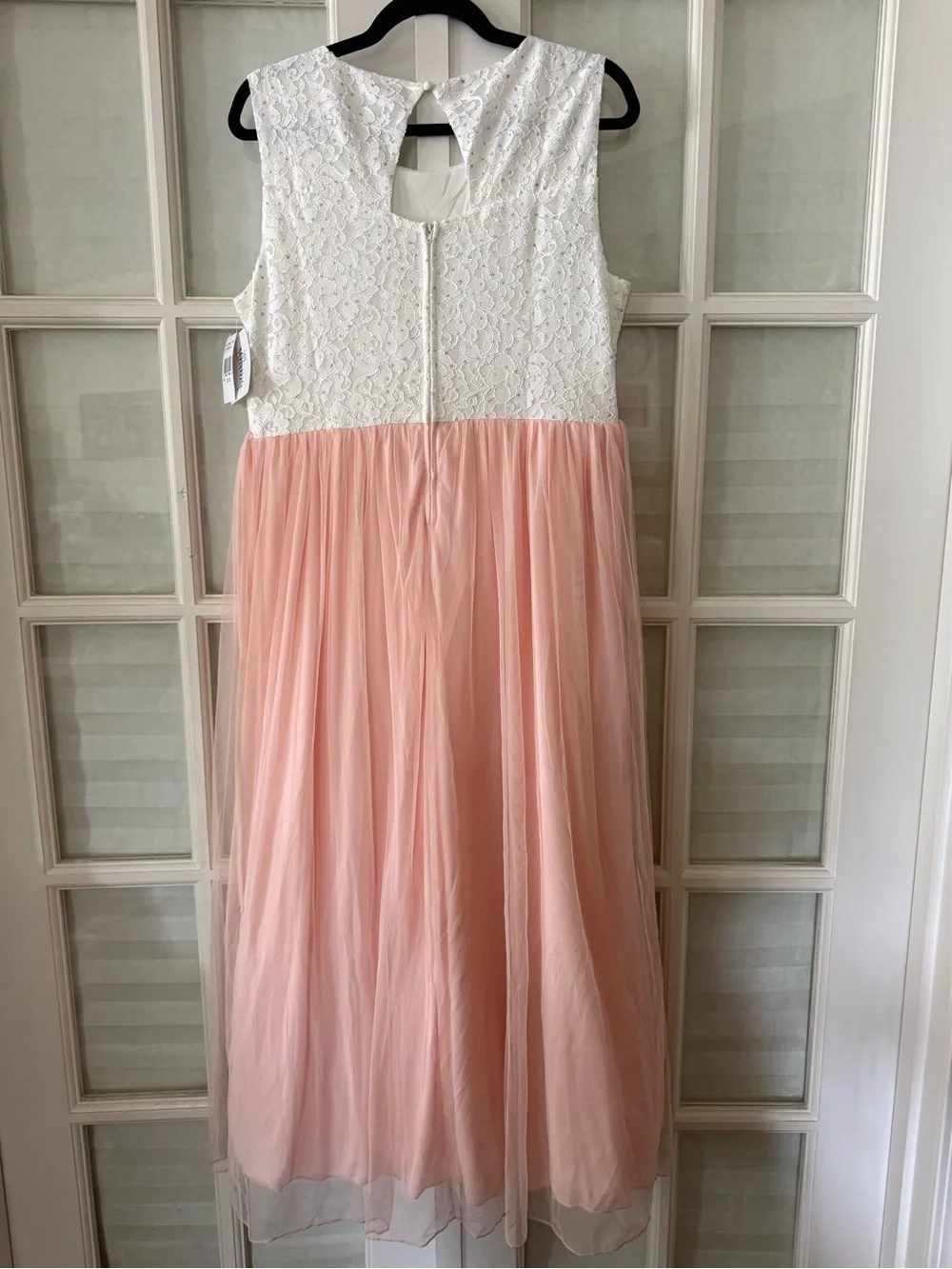 Speechless White Lace Bodice Pink Tulle Girls Formal Dress